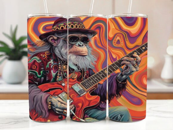 Bright Funny Monkey Neon Tumbler Wrap