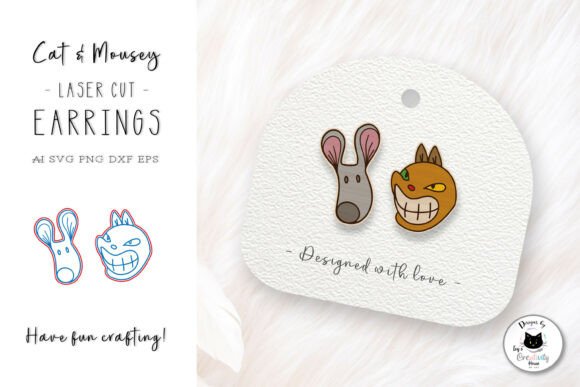 Cat Mouse Stud Earrings Laser Cut SVG Review for Real Embroidery Use
