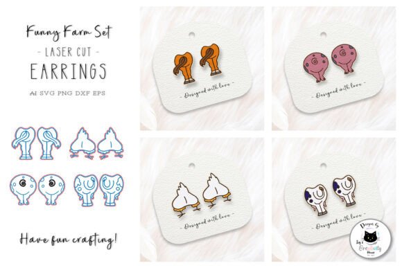 Farm Animal Butt Stud Earrings SVG Review for Real Embroidery Projects