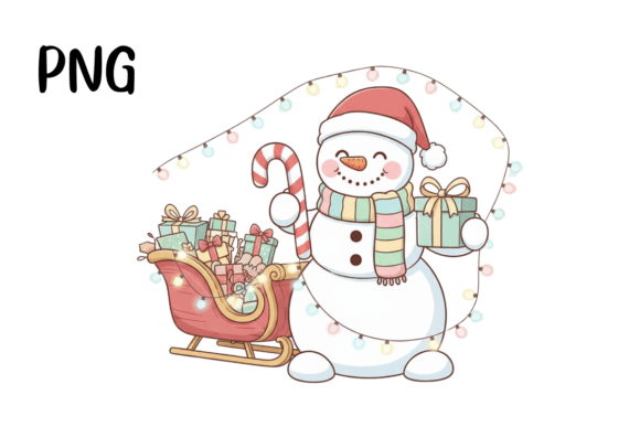 Funny Cute Snowman PNG for Christmas Embroidery Projects