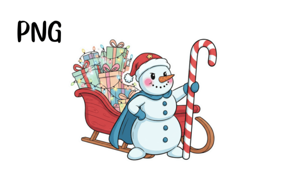 Funny Cute Snowman Supper Hero Png