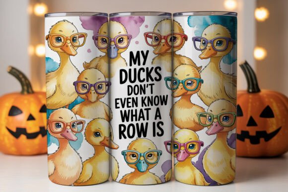 Funny Ducks in Glasses 20oz Tumbler Wrap