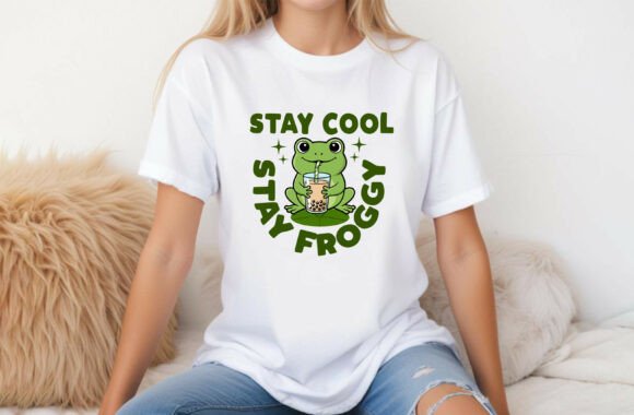 Funny Frog Boba Tea T-shirt Design Review