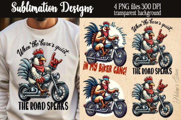 Funny Quotes Retro Rooster Biker Designs