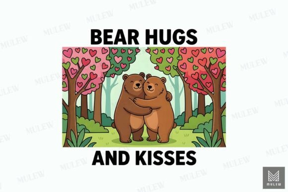 Funny Valentine's Day Bear Couple PNG Review for Real Embroidery Use